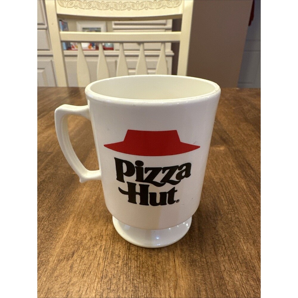 Pizza Hut Vintage 1980 Plastic Footed Pedestal Coffee Cup Hard Plastic